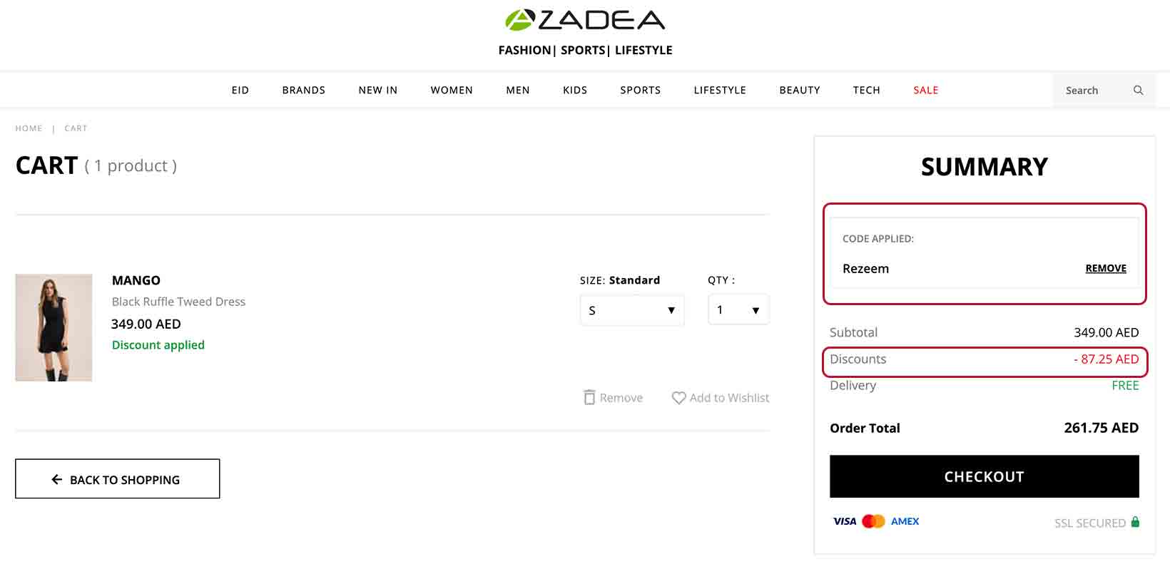 Apply Azadea Promo Code at Checkout