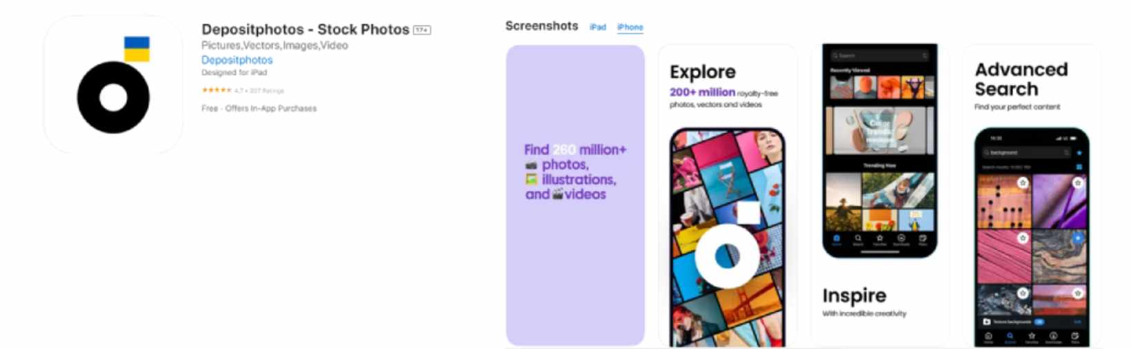 Depositphotos app offer