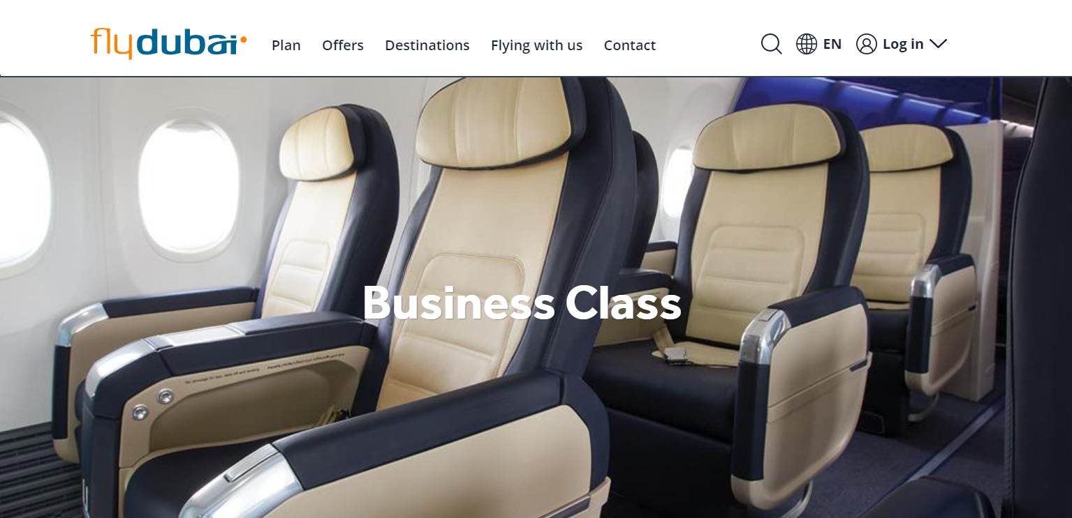 Flydubai business class offer