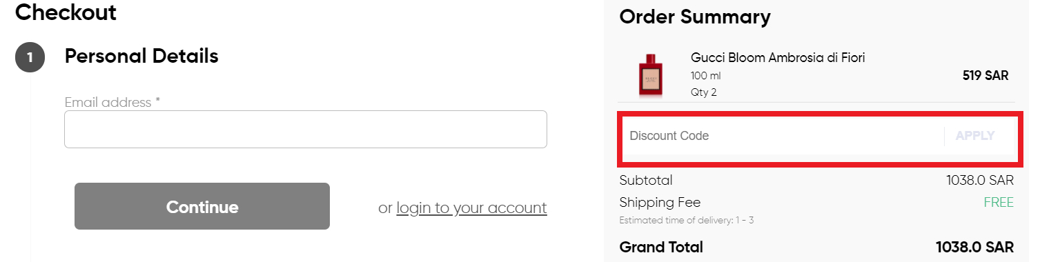 Apply Golden scent Discount Code