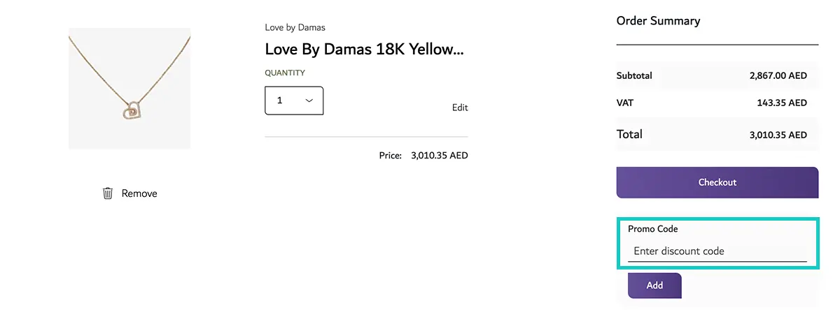 apply damas promo code