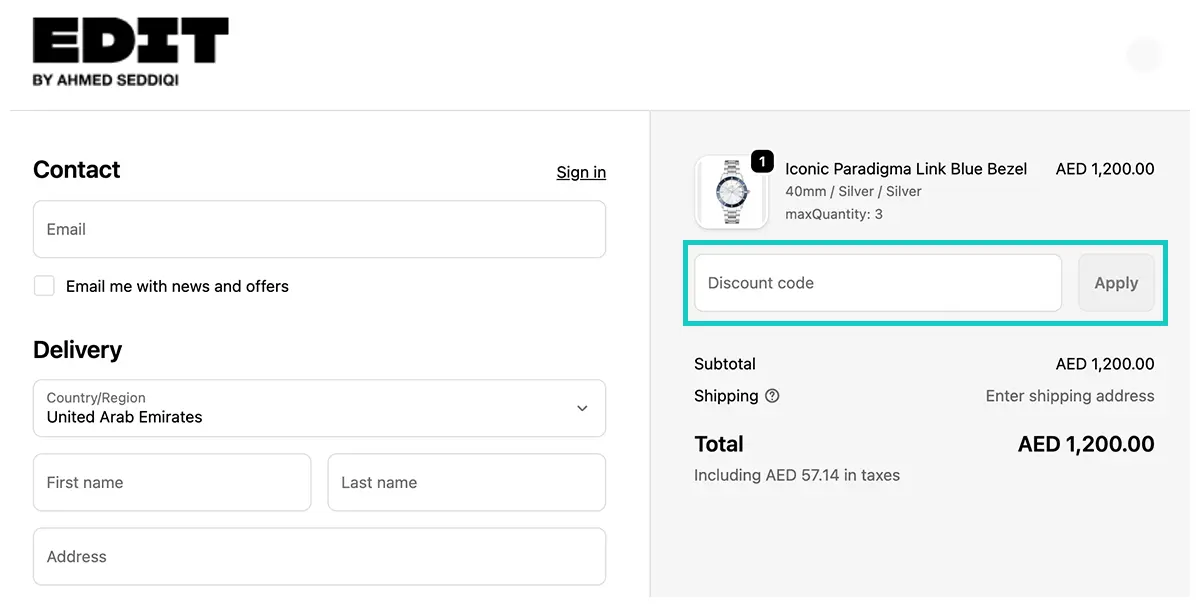 apply edit discount code