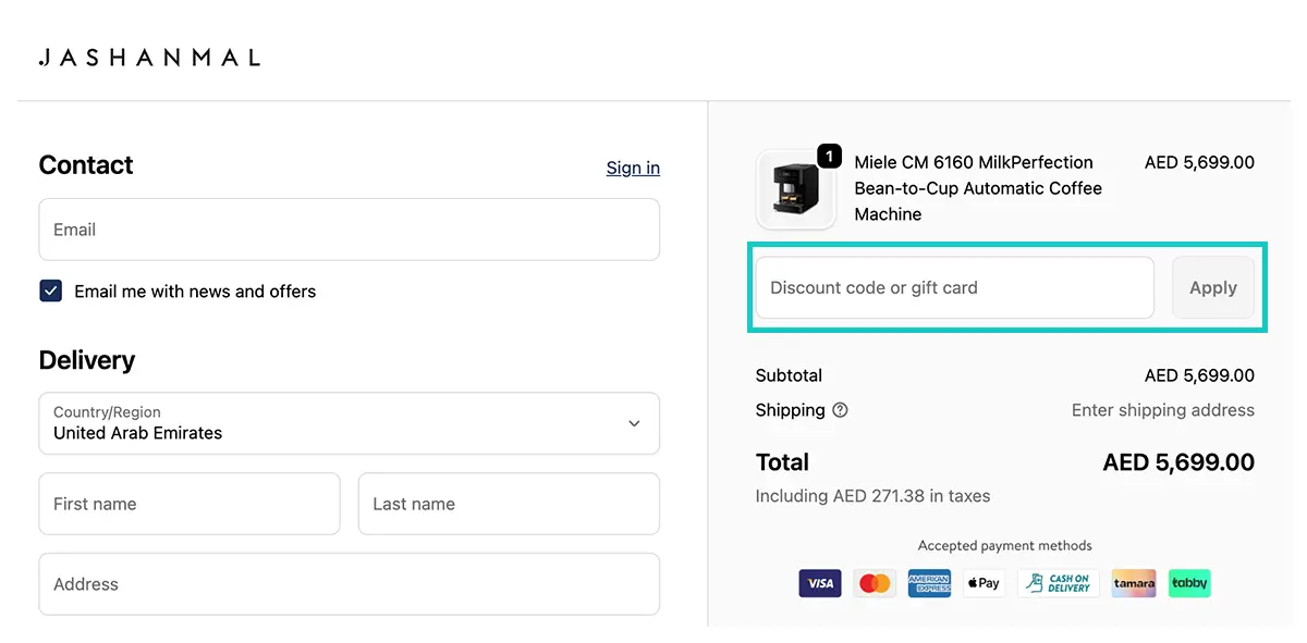 apply jashanamal discount code