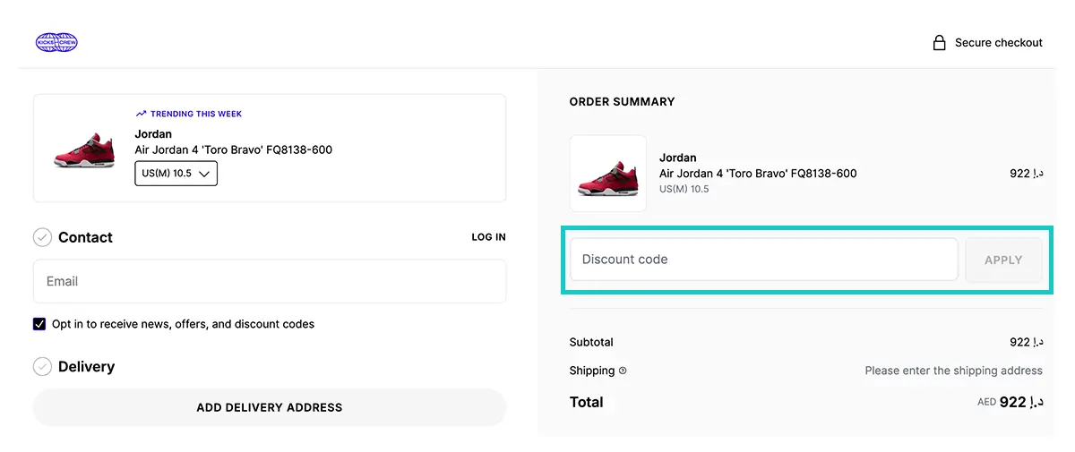 apply kicks crew discount code