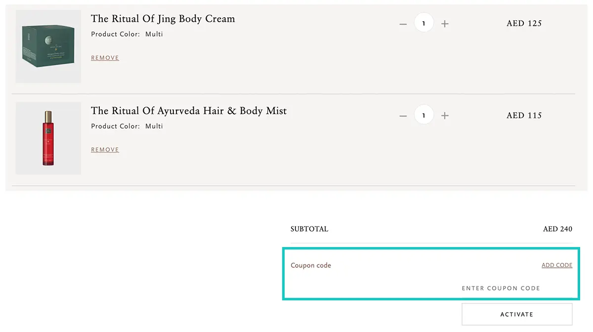 apply rituals coupon code