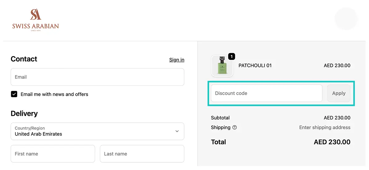 apply swiss arabian discount code