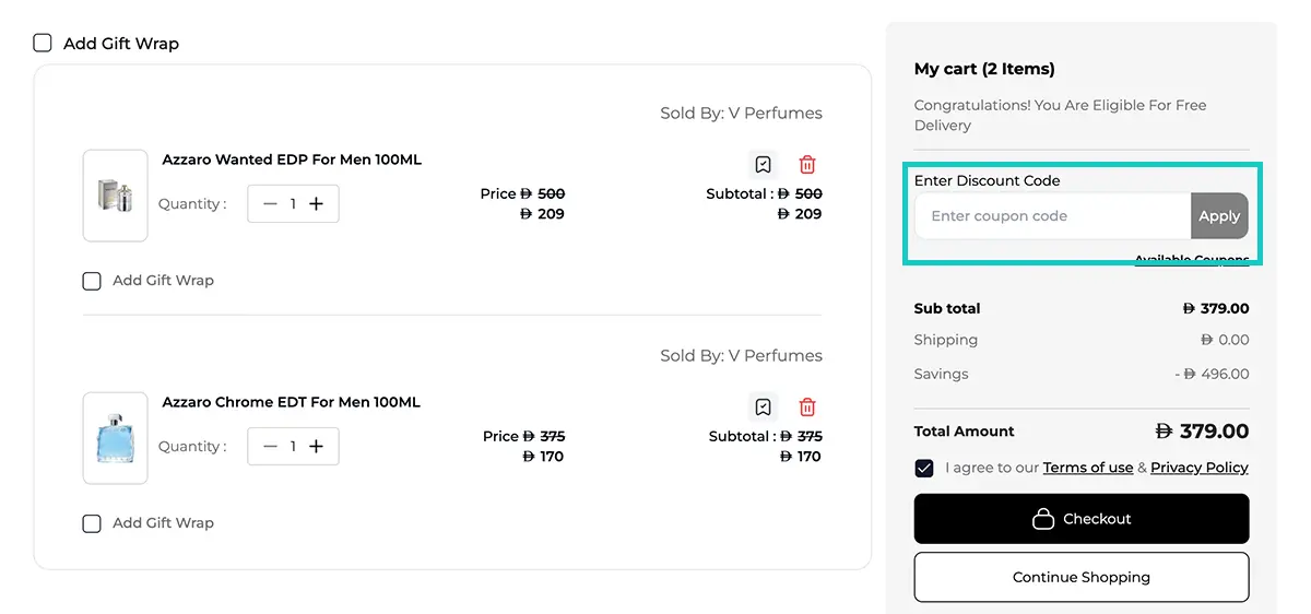 apply v perfumes discount code