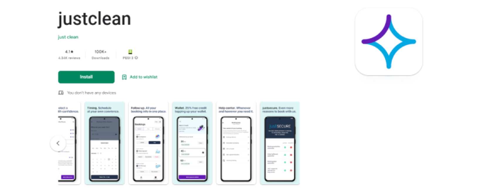 Just Clean app voucher