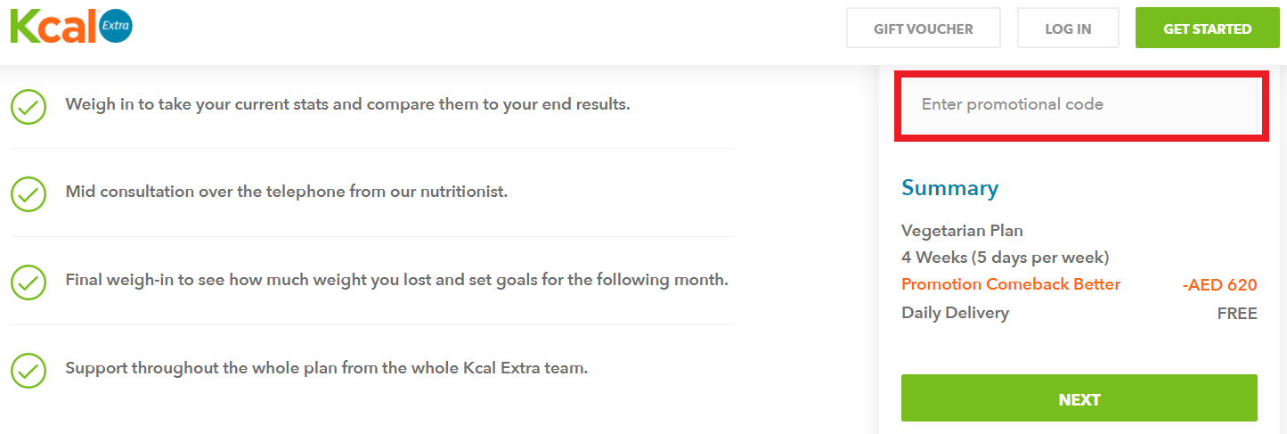 Apply Kcal Extra Coupon Code