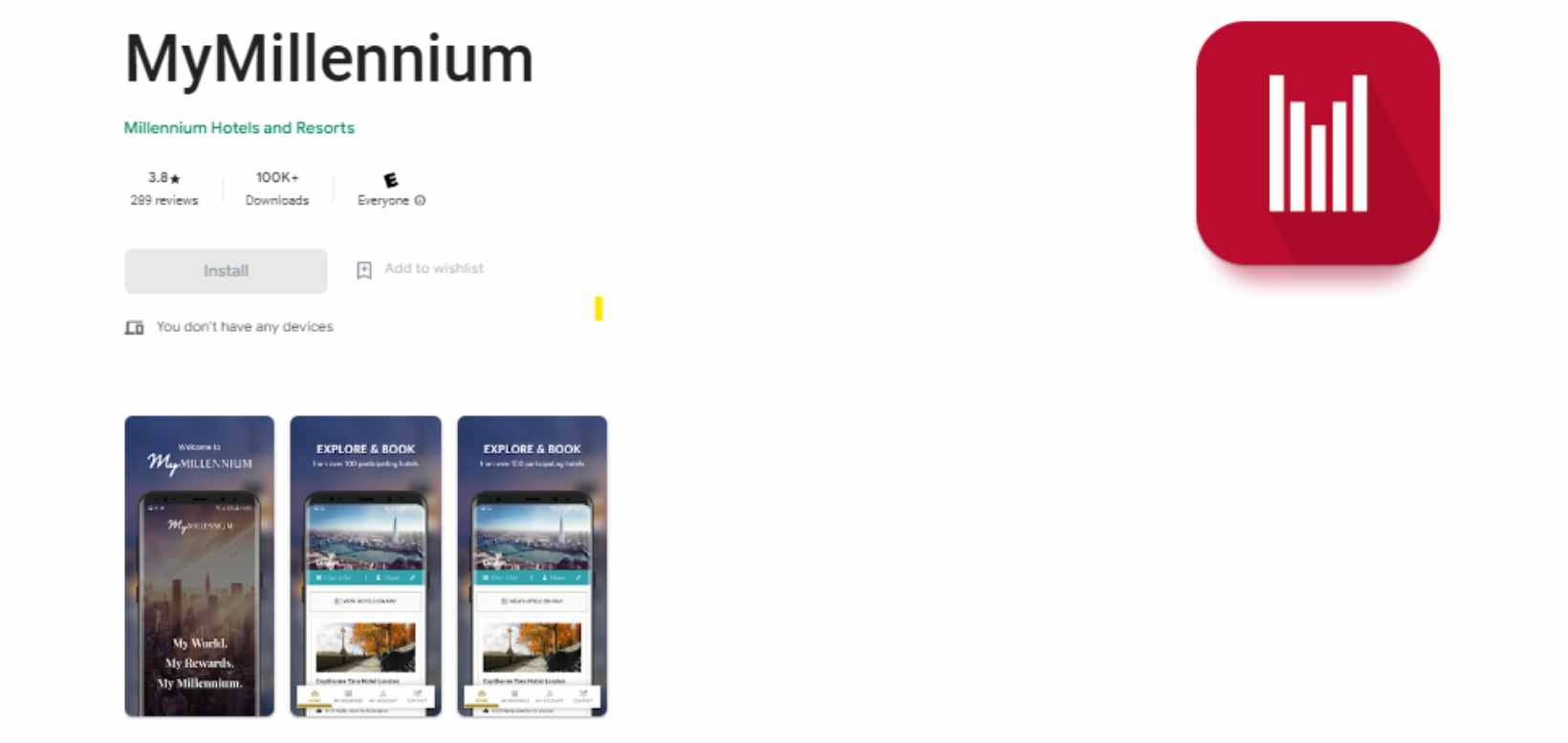 Millennium Hotels app voucher