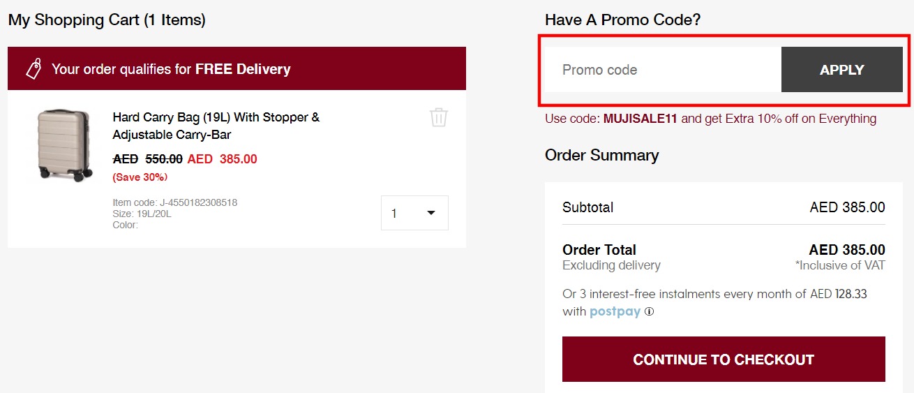 Apply Muji Coupon Codes