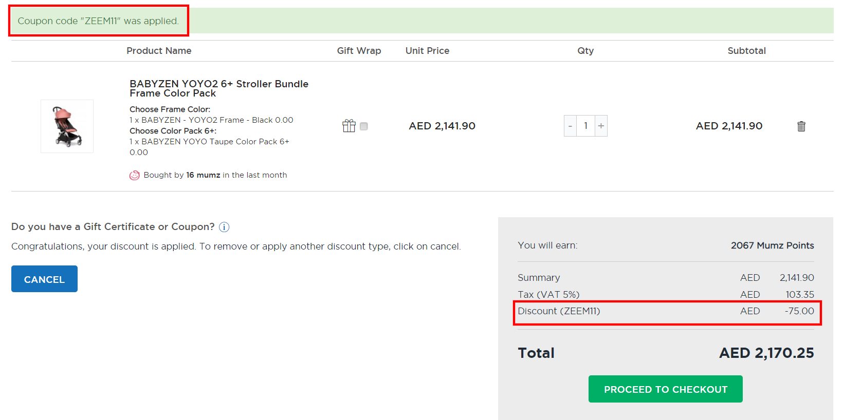 Apply Mumzworld Coupon at Checkout