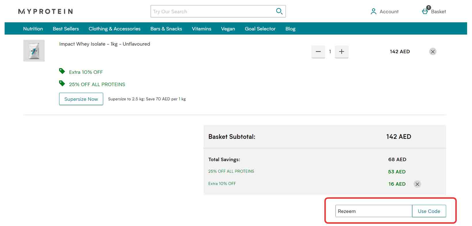 Apply Myprotein Discount Code at Checkout