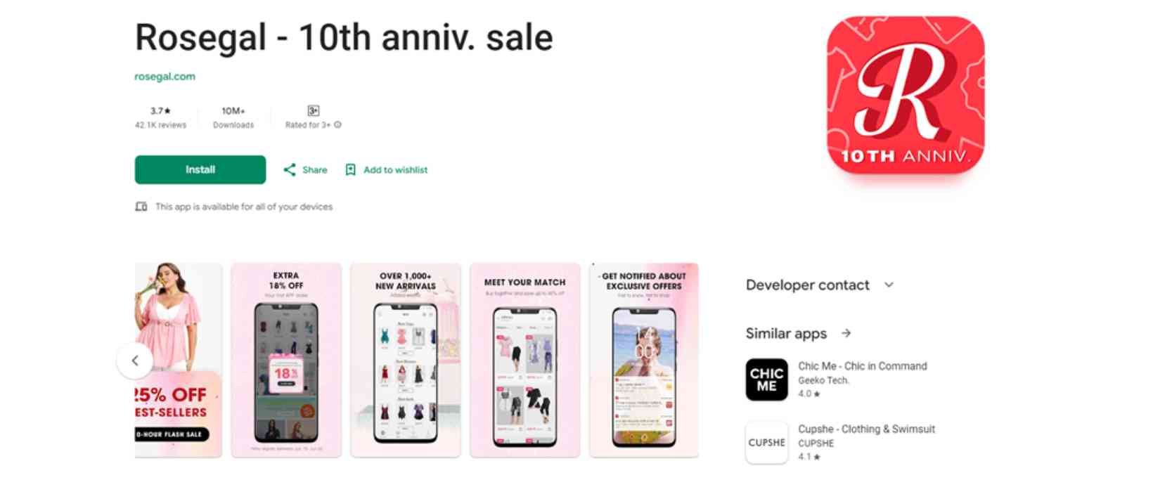 Rosegal app discount code